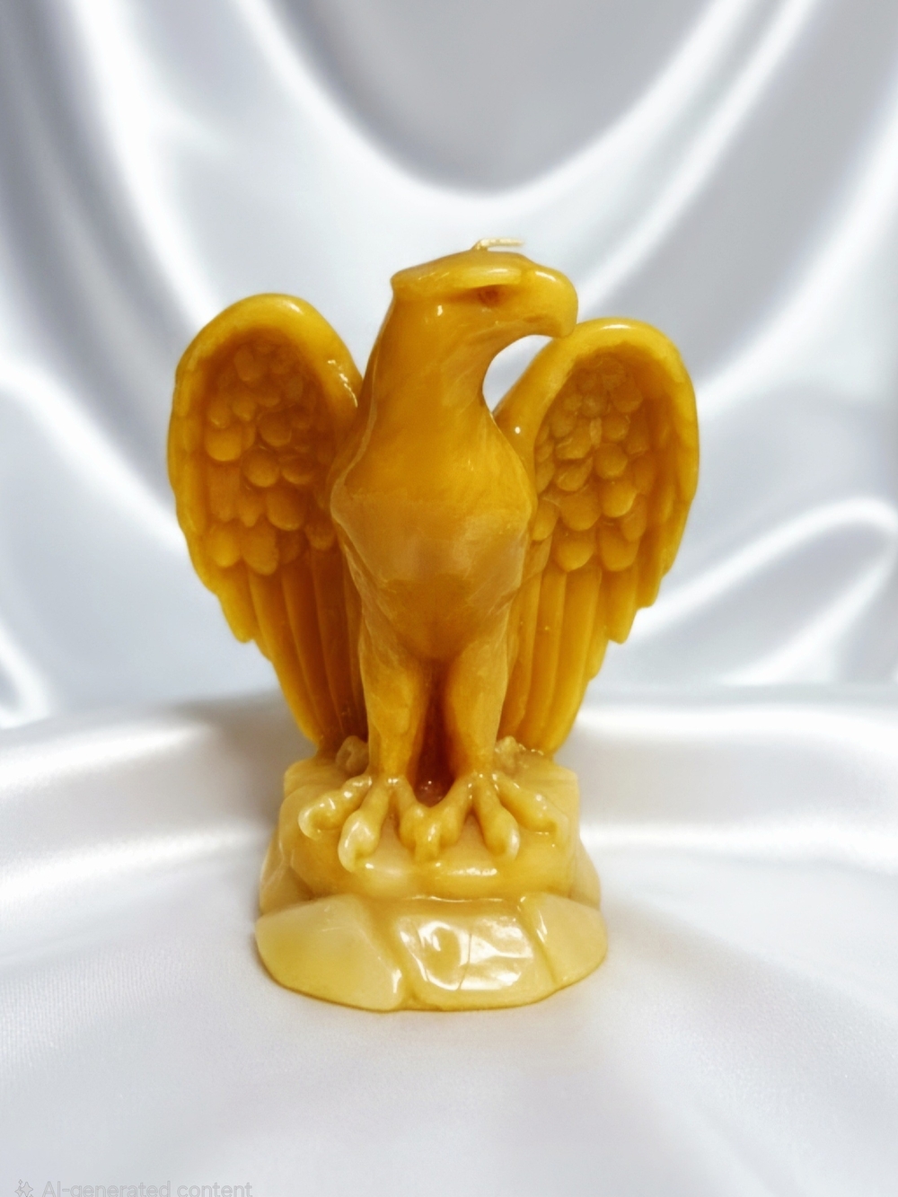 Yellow Eagle Bird Figurine Candle - Decorative Beeswax Accent